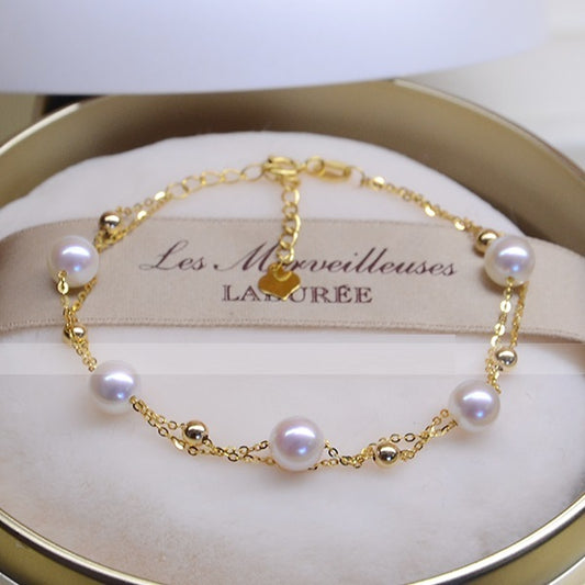 18k Gold - Pearl Adjustable Bracelet